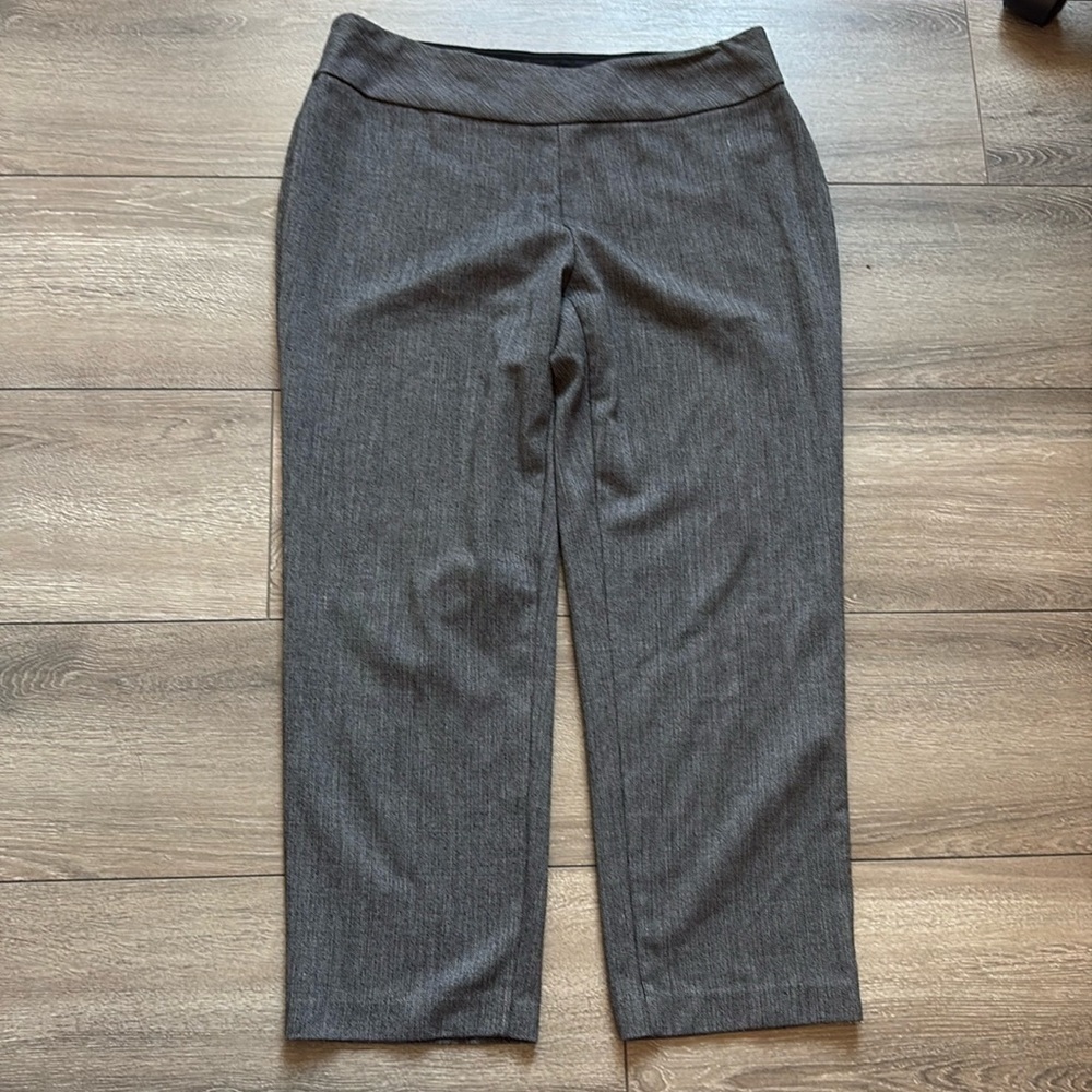MM154 Investments petites grey herringbone trousers